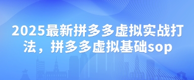 2025最新拼多多虚拟实战打法,拼多多虚拟基础sop-快赚