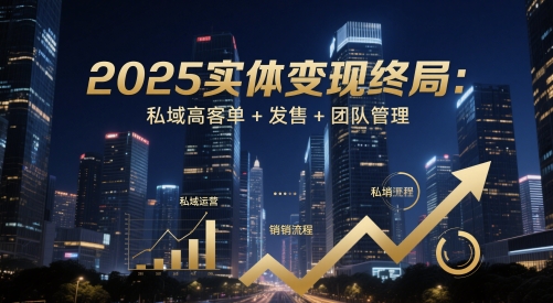 2025实体变现终局:私域高客单+发售+团队管理-快赚
