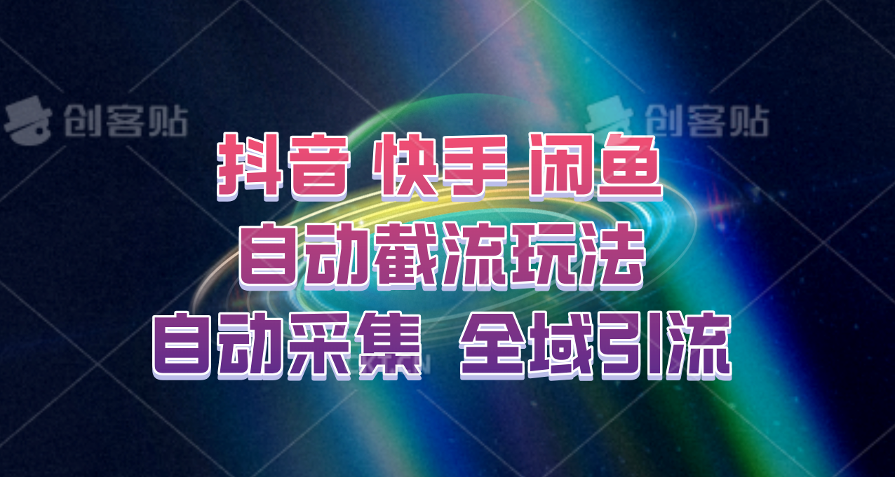 快手、抖音、闲鱼自动截流玩法,利用一个软件自动采集、评论、点赞、私信,全域引流-快赚