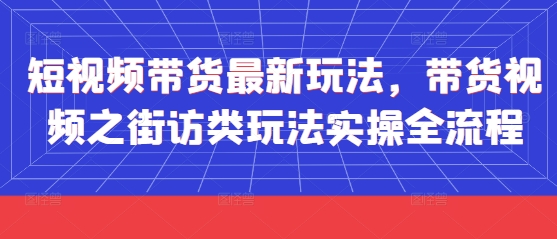 短视频带货最新玩法,带货视频之街访类玩法实操全流程-快赚