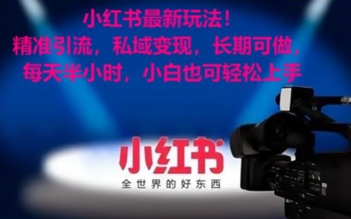 小红书最新玩法!精准引流,私域变现,长期可做,每天半小时,小白也可轻松上手-快赚