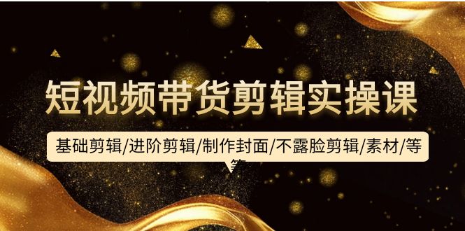 (9887期)短视频带货剪辑实操课:基础剪辑/进阶剪辑/制作封面/不露脸剪辑/素材/等等-快赚