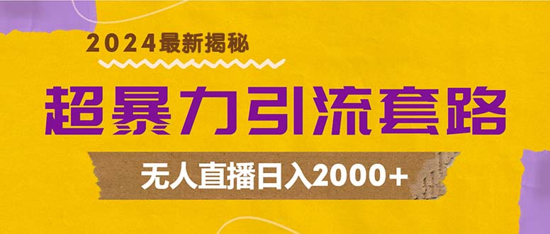 超暴力引流套路,无人直播日入2000+-快赚