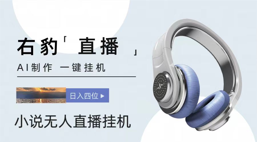 右豹小说无人直播挂机吸金项目，简单易行收益稳定， 月入1000+-快赚