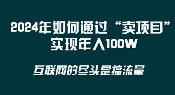 2024年 做项目不如‘卖项目’更快更直接！年入100万-快赚