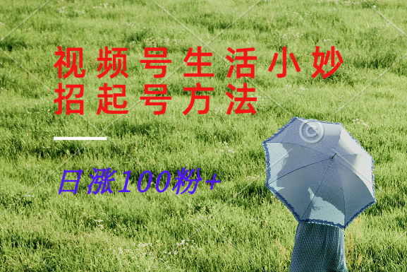 视频号生活小妙招分享赛道， 起号涨粉新方法，日涨100粉-快赚