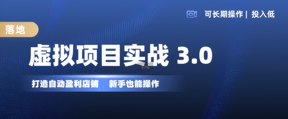 虚拟项目实战3.0,打造自动盈利店铺,可长期操作投入低,新手也能操作-快赚