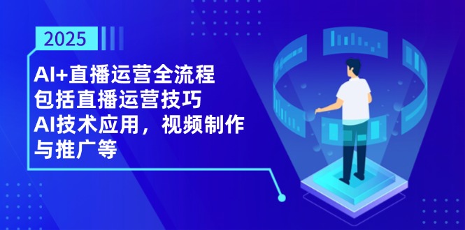 2025AI+直播运营全流程,包括直播运营技巧,AI技术应用,视频制作与推广等-快赚