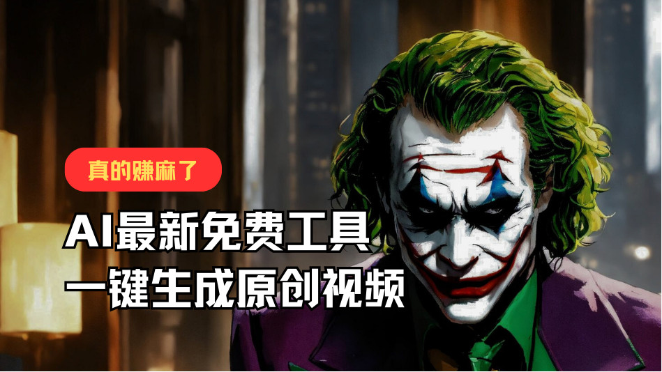 最新免费AI工具,一键生成原创视频,佛系搬运,轻松月入10000+!-快赚