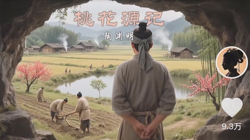 把课本里的古文做成爆火AI视频!流量猛的不行,7个作品涨粉23万+-快赚