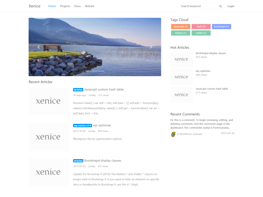 OneNice是一款超级简洁的WordPress主题-快赚