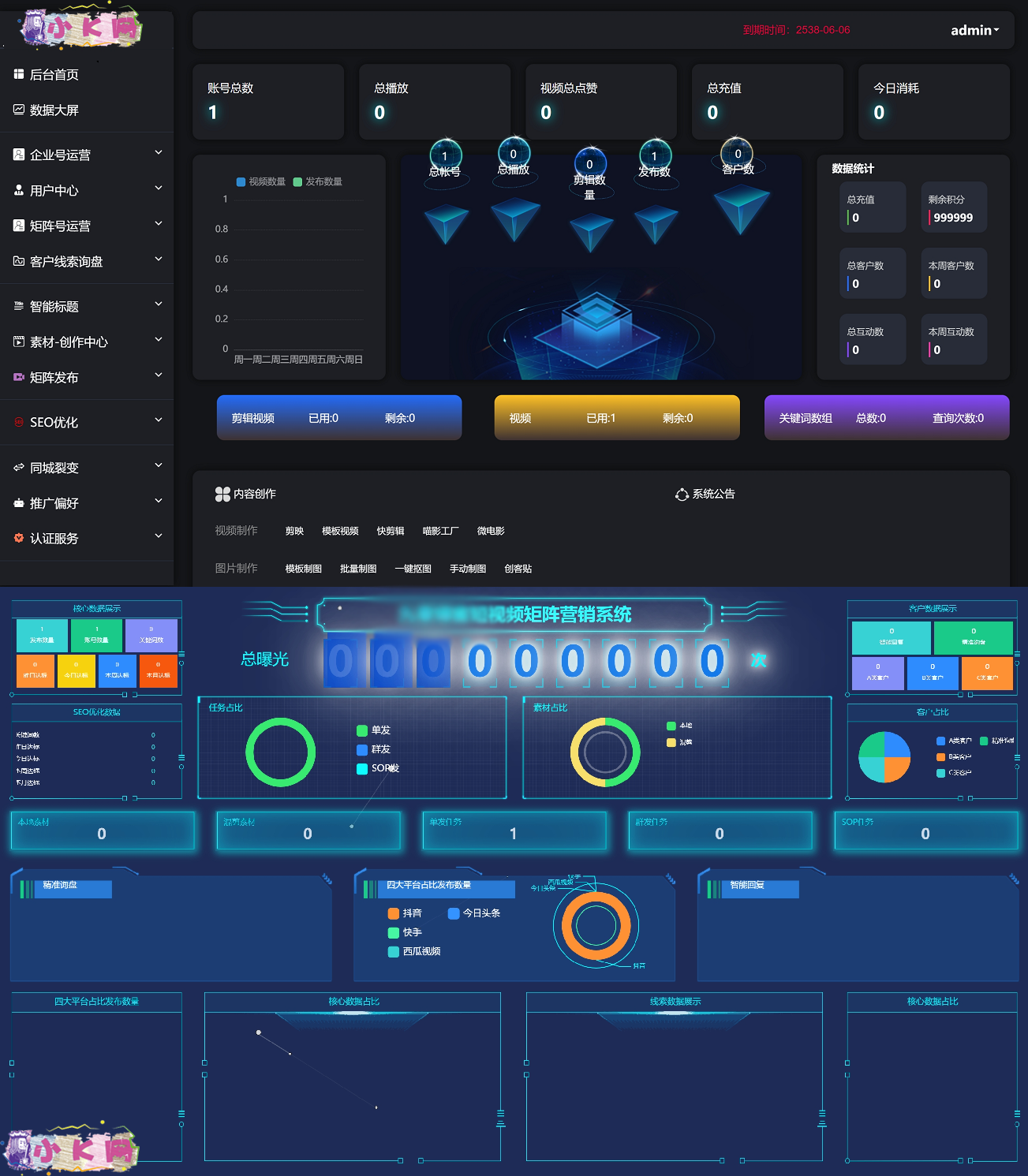 抖音矩阵云混剪系统 源码短视频矩阵营销系统V2.3.0(免授权版)-快赚